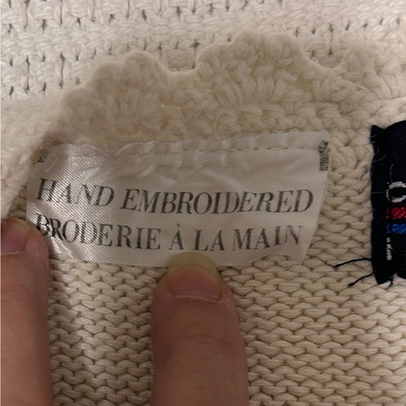 Floral Knit Cardigan Women's Size Small Cream Pastels Grandma Teacher Day Care - Picture 4 of 8